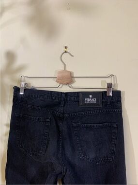 Versace Black Jeans with Button Fly